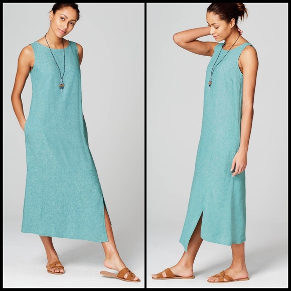 J. Jill Dresses Euc J Jill Pure Jill Linen Asymmetrical Maxi Dress